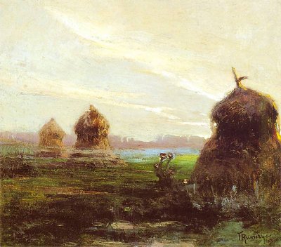 Landscape with Haystacks by Ferdynand Ruszczyc